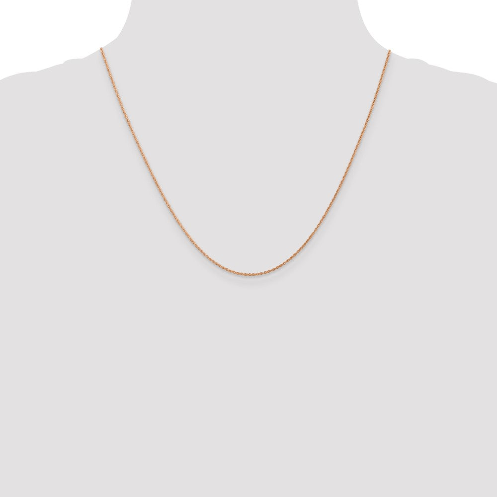 14K Rose Gold 20 inch .8mm Baby Rope with Spring Ring Clasp Chain