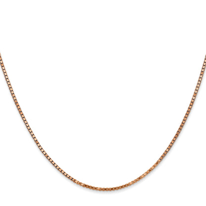 14K Rose Gold 18 inch 1.3mm Box Link with Lobster Clasp Chain