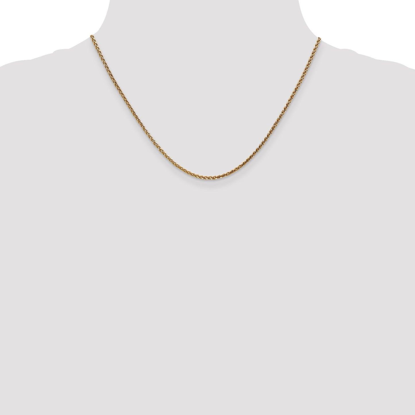 14K Rose Gold 18 inch 2.1mm Diamond-cut Spiga with Lobster Clasp Chain