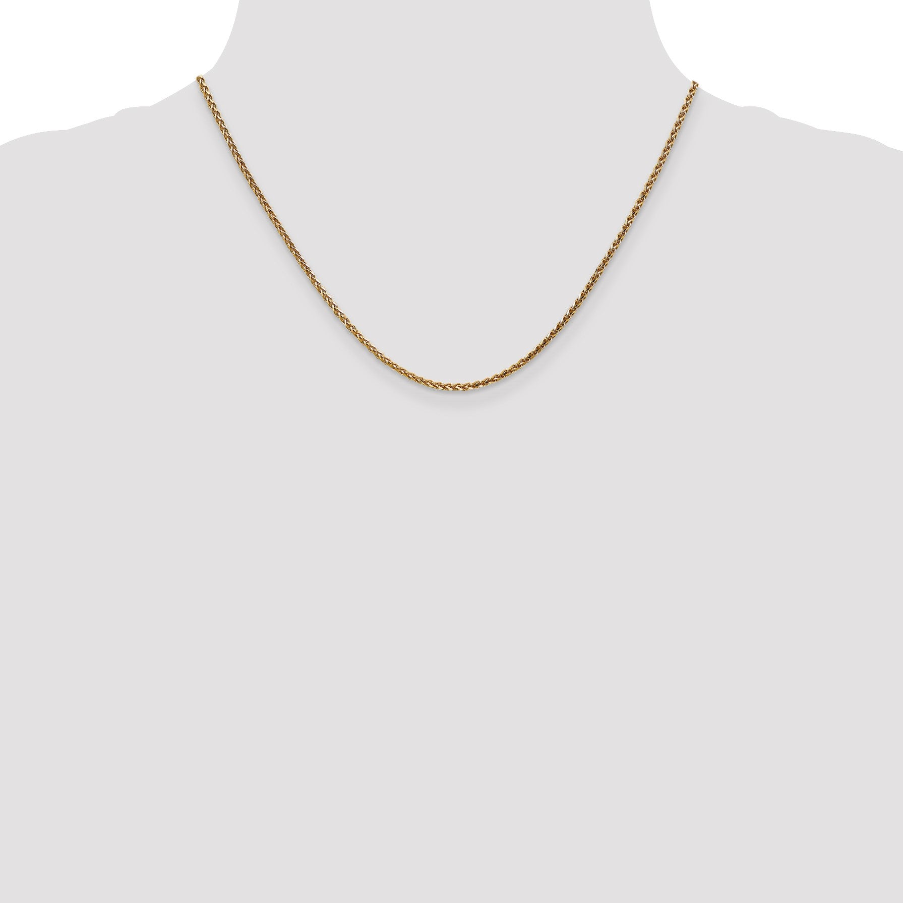 14K Rose Gold 18 inch 2.1mm Diamond-cut Spiga with Lobster Clasp Chain