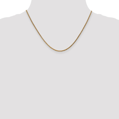 14K Rose Gold 18 inch 2.1mm Diamond-cut Spiga with Lobster Clasp Chain