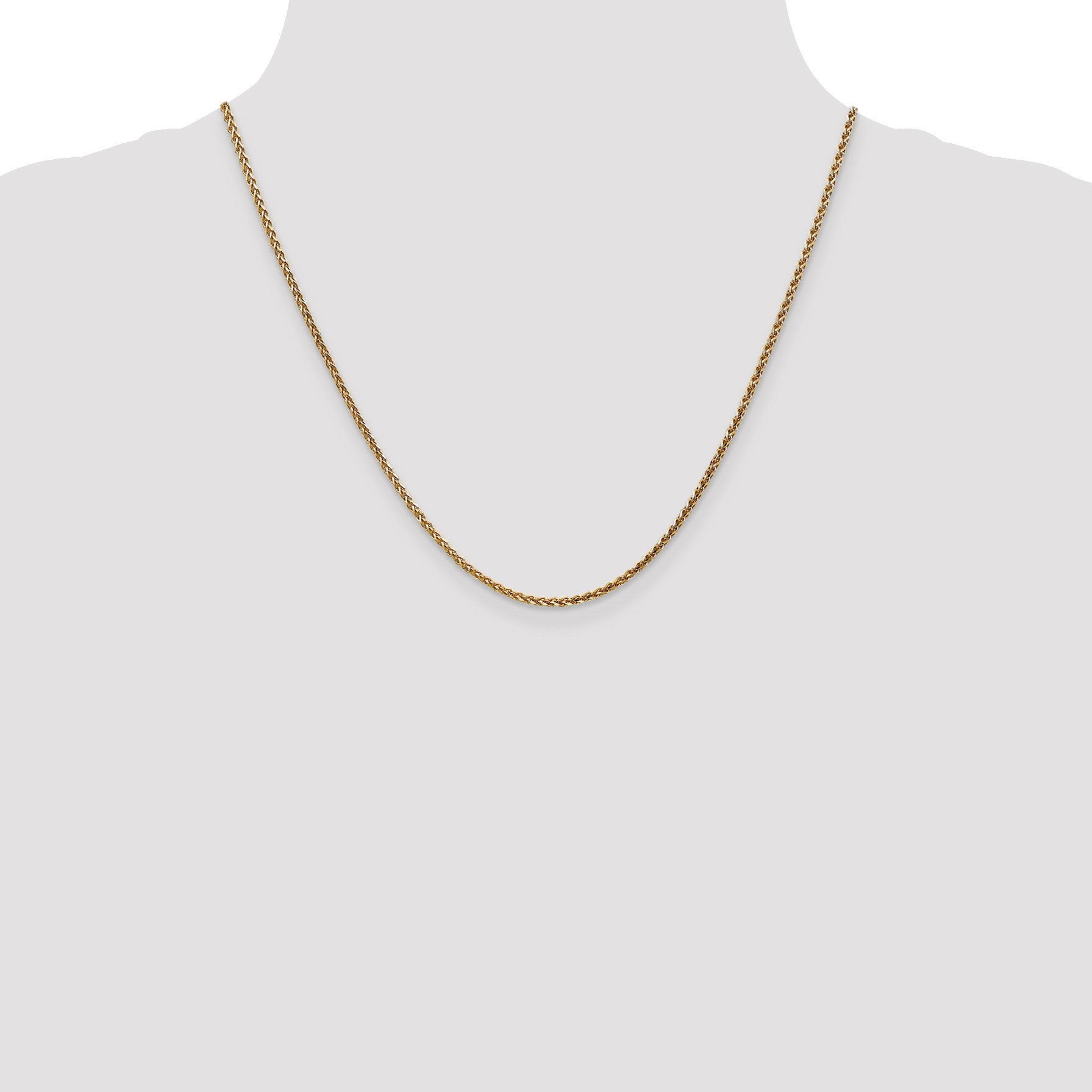 14K Rose Gold 20 inch 2.1mm Diamond-cut Spiga with Lobster Clasp Chain