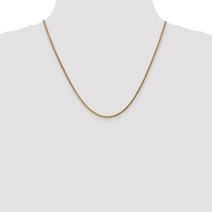 14K Rose Gold 20 inch 2.1mm Diamond-cut Spiga with Lobster Clasp Chain