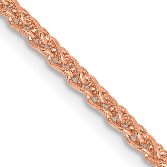 14K Rose Gold 22 inch 2.1mm Diamond-cut Spiga with Lobster Clasp Chain