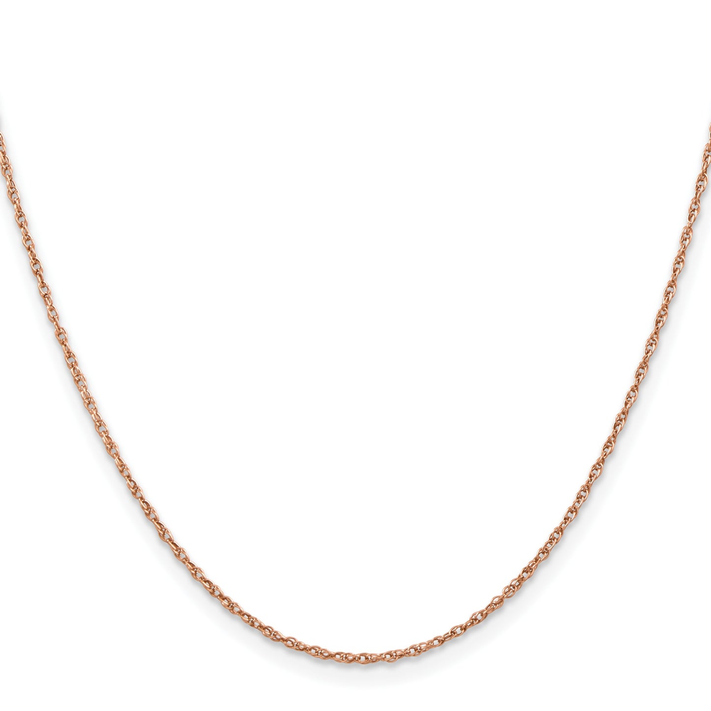 14K Rose Gold 18 inch 1.15mm Baby Rope with Spring Ring Clasp Chain
