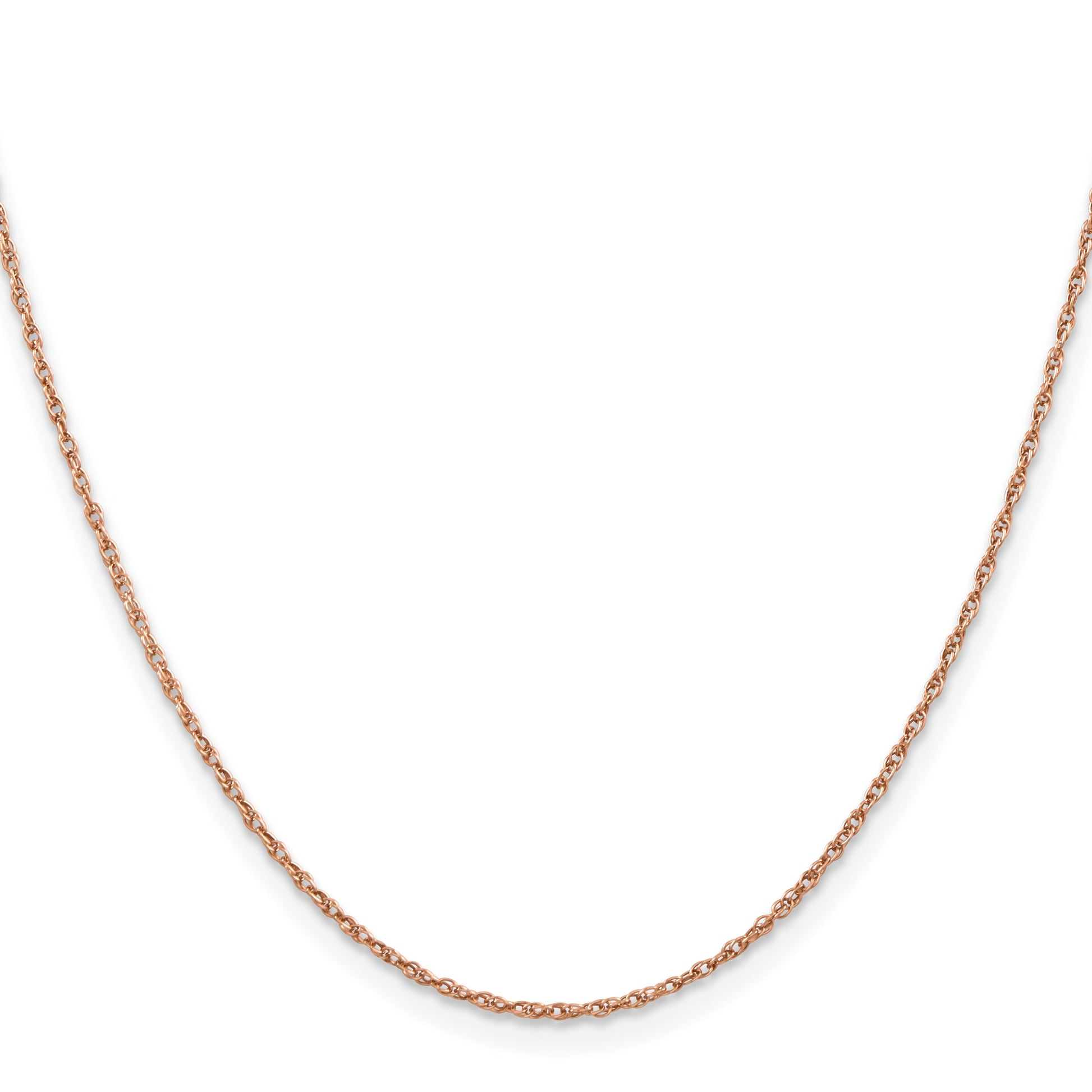 14K Rose Gold 18 inch 1.15mm Baby Rope with Spring Ring Clasp Chain