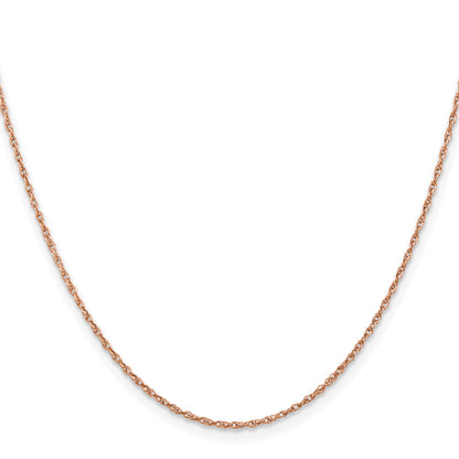 14K Rose Gold 18 inch 1.15mm Baby Rope with Spring Ring Clasp Chain