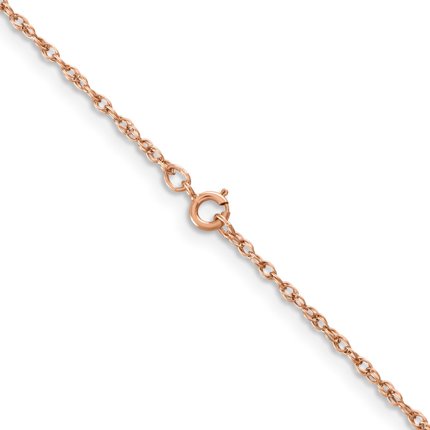14K Rose Gold 18 inch 1.15mm Baby Rope with Spring Ring Clasp Chain