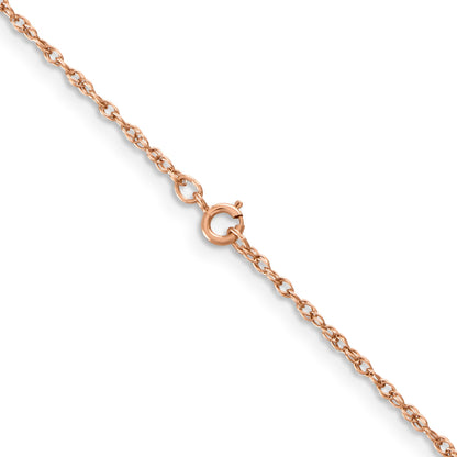14K Rose Gold 18 inch 1.15mm Baby Rope with Spring Ring Clasp Chain