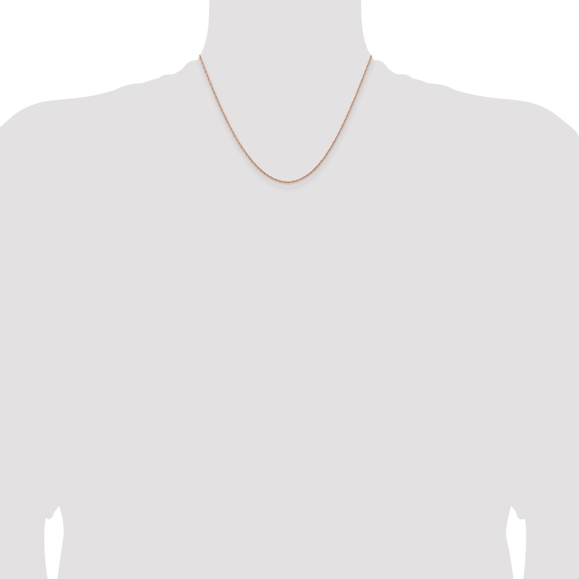 14K Rose Gold 18 inch 1.15mm Baby Rope with Spring Ring Clasp Chain