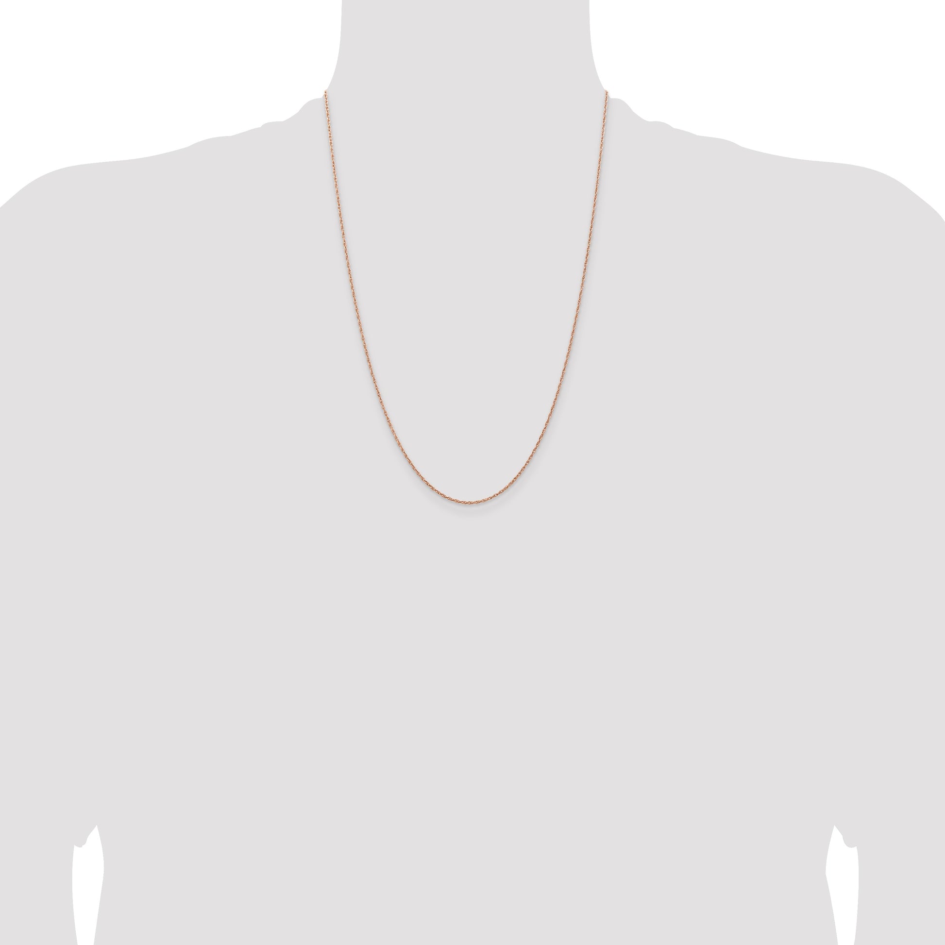 14K Rose Gold 24 inch 1.15mm Baby Rope with Spring Ring Clasp Chain