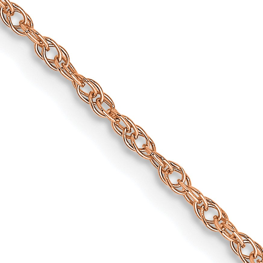 14K Rose Gold 18 inch 1.15mm Baby Rope with Spring Ring Clasp Chain