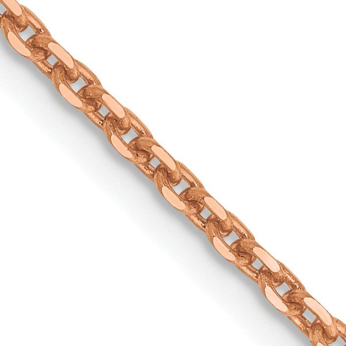 14K Rose Gold 18 inch 1.8mm Diamond-cut Cable with Lobster Clasp Chain