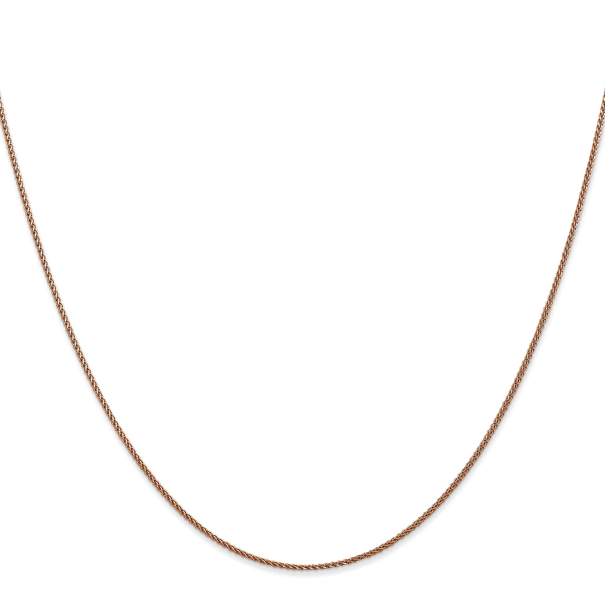 14K Rose Gold 18 inch 1.05mm Diamond-cut Spiga with Lobster Clasp Chain