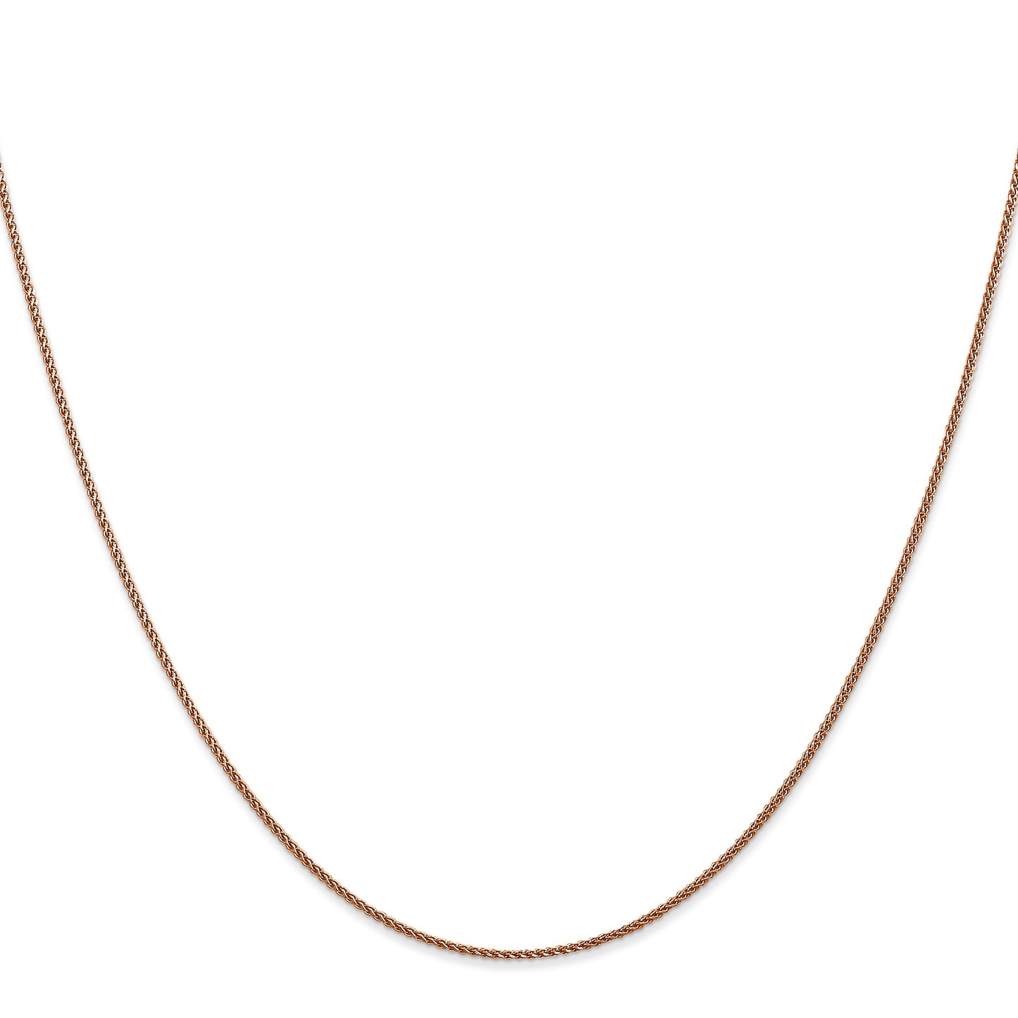 14K Rose Gold 30 inch 1.05mm Diamond-cut Spiga with Lobster Clasp Chain
