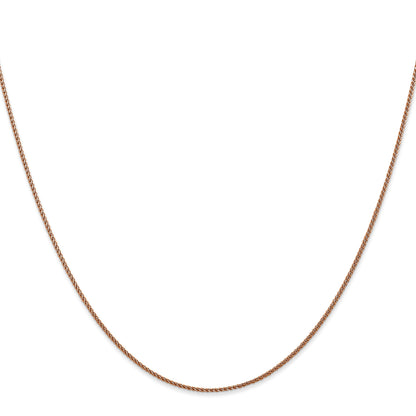 14K Rose Gold 16 inch 1.05mm Diamond-cut Spiga with Lobster Clasp Chain