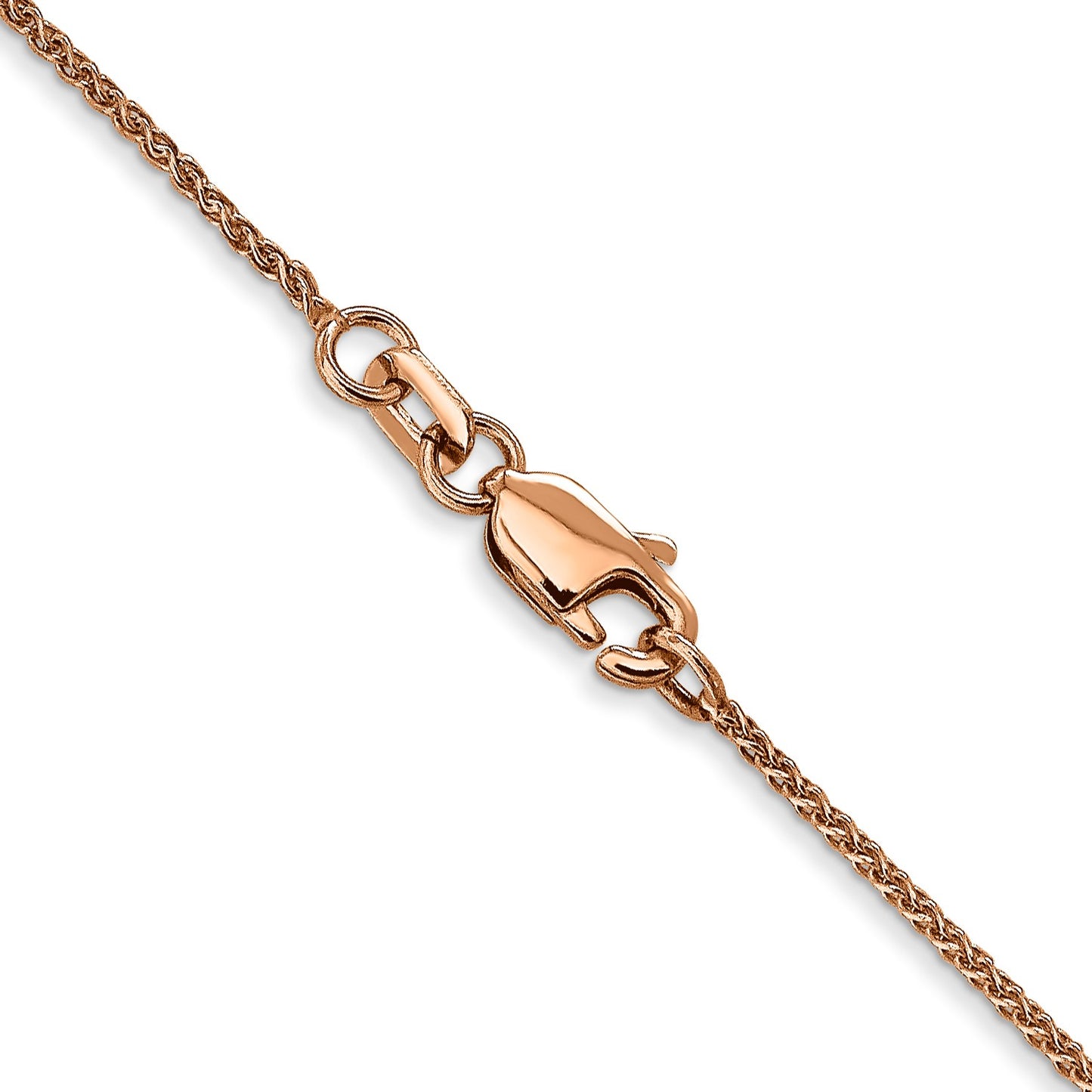 14K Rose Gold 20 inch 1.05mm Diamond-cut Spiga with Lobster Clasp Chain