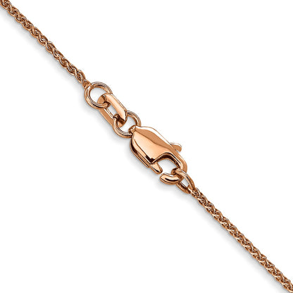 14K Rose Gold 20 inch 1.05mm Diamond-cut Spiga with Lobster Clasp Chain