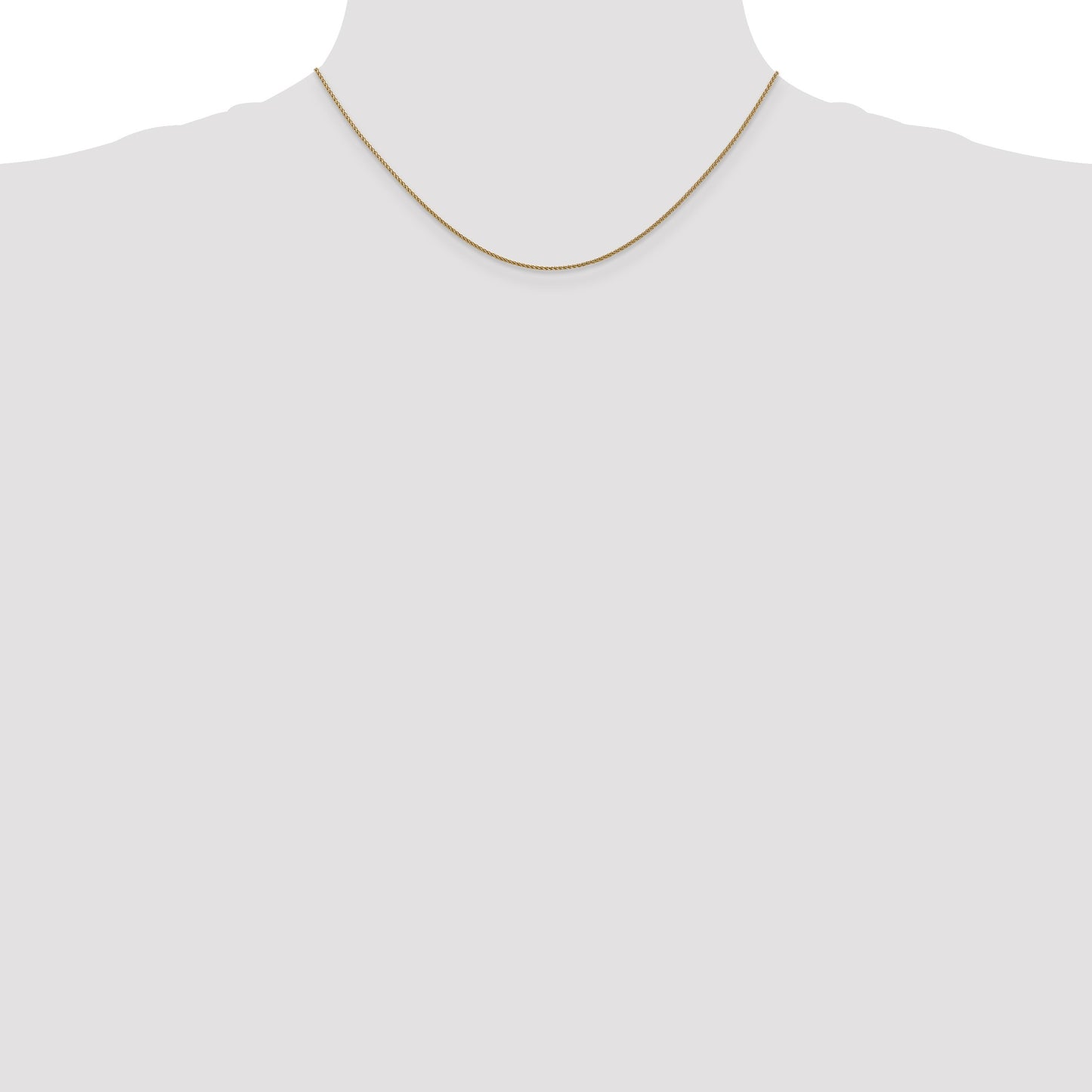 14K Rose Gold 16 inch 1.05mm Diamond-cut Spiga with Lobster Clasp Chain