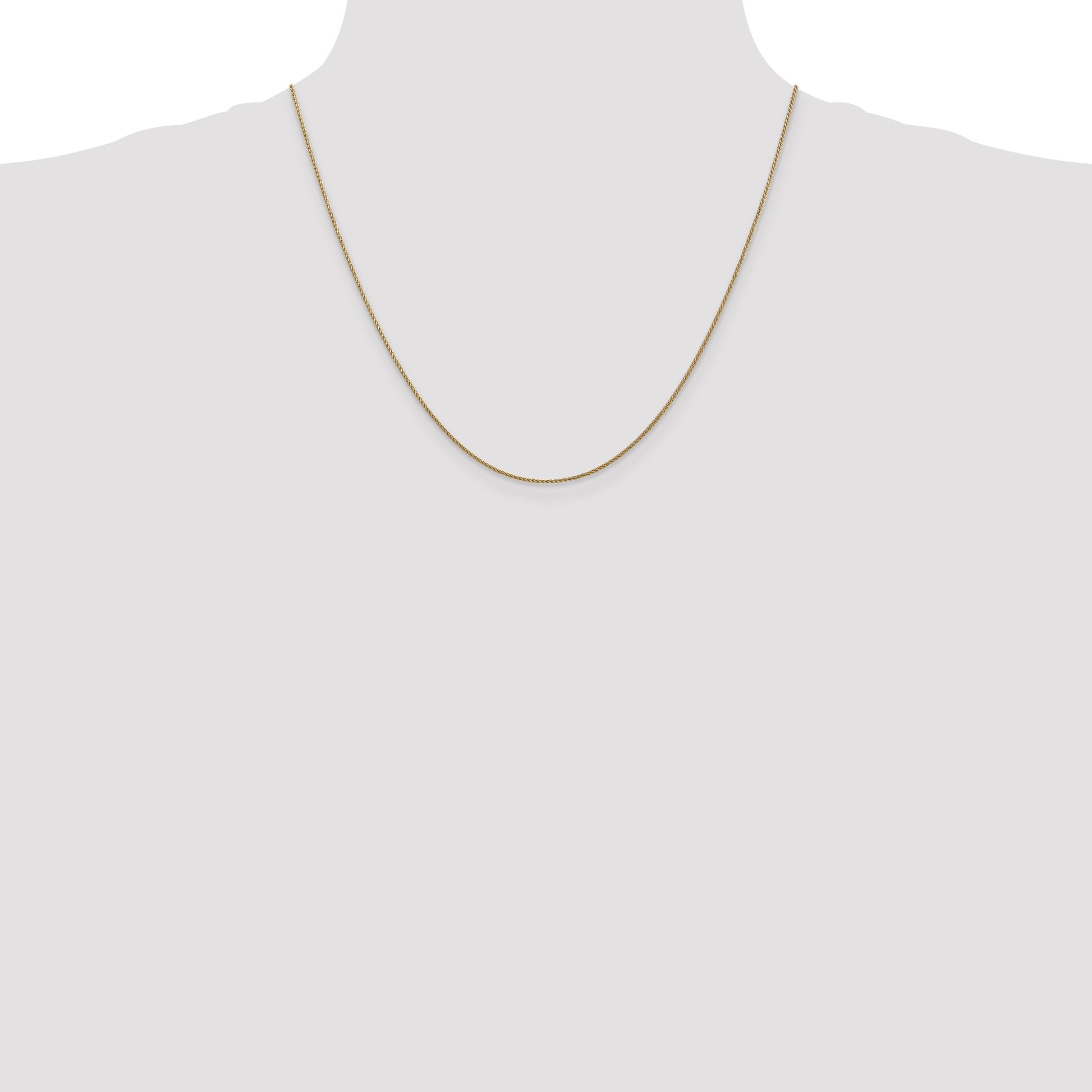 14K Rose Gold 20 inch 1.05mm Diamond-cut Spiga with Lobster Clasp Chain