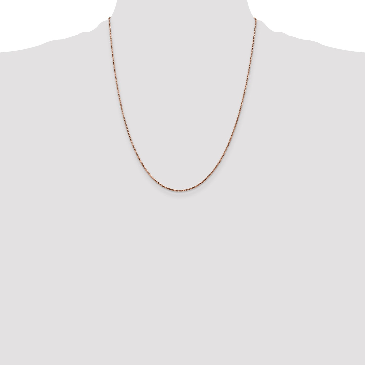 14K Rose Gold 22 inch 1.05mm Diamond-cut Spiga with Lobster Clasp Chain