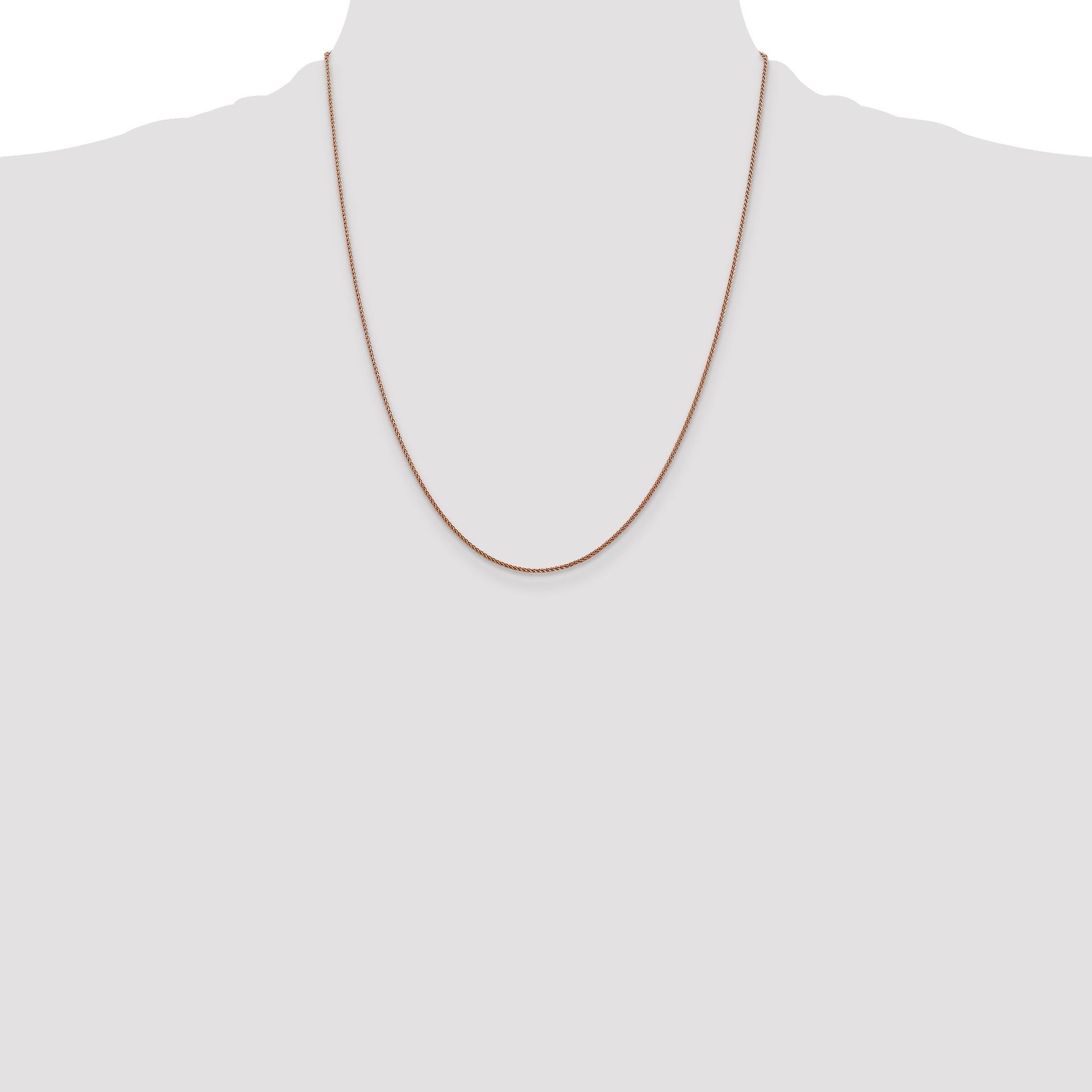 14K Rose Gold 22 inch 1.05mm Diamond-cut Spiga with Lobster Clasp Chain