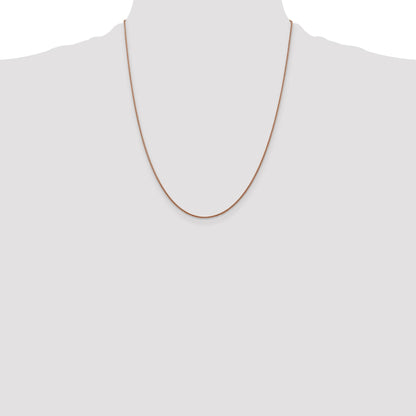 14K Rose Gold 22 inch 1.05mm Diamond-cut Spiga with Lobster Clasp Chain
