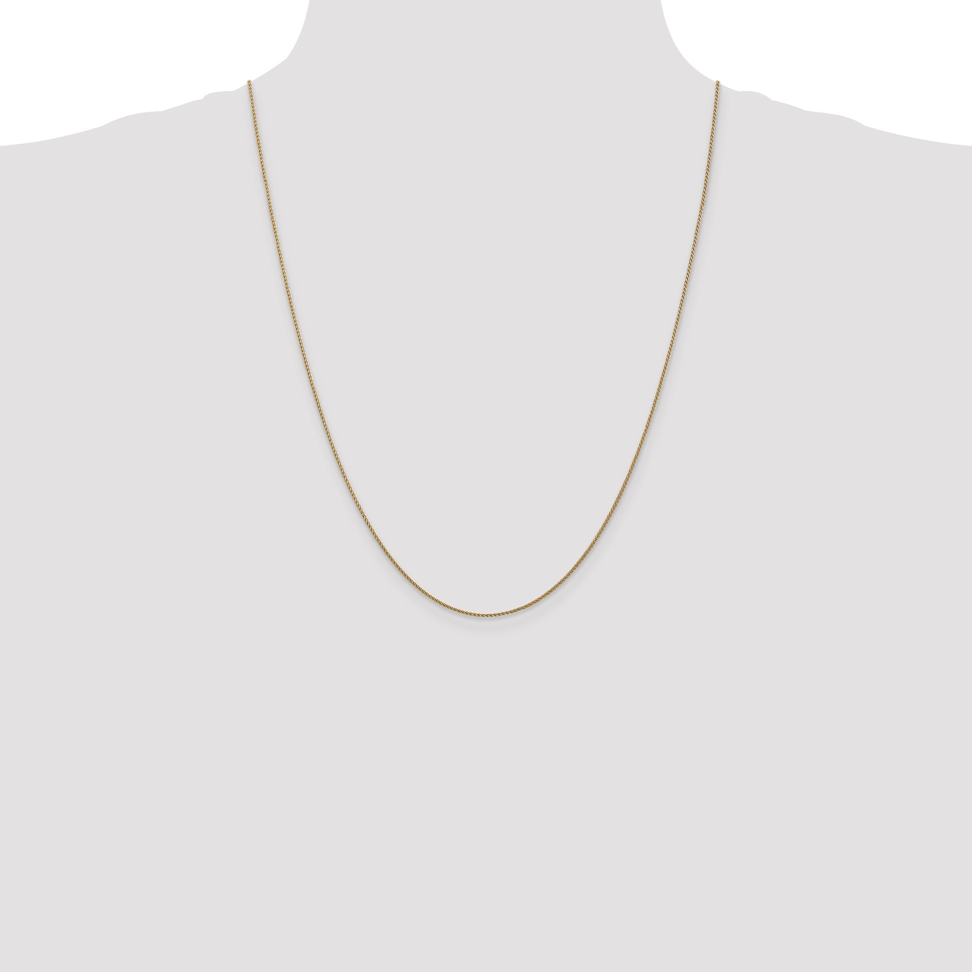 14K Rose Gold 24 inch 1.05mm Diamond-cut Spiga with Lobster Clasp Chain