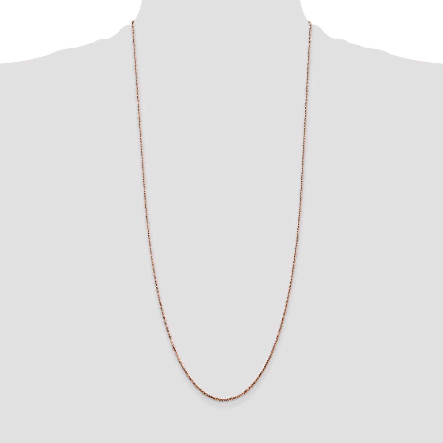 14K Rose Gold 30 inch 1.05mm Diamond-cut Spiga with Lobster Clasp Chain