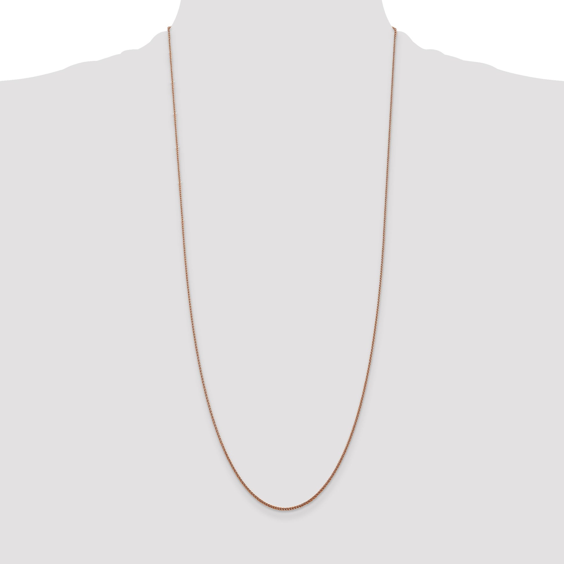 14K Rose Gold 30 inch 1.05mm Diamond-cut Spiga with Lobster Clasp Chain