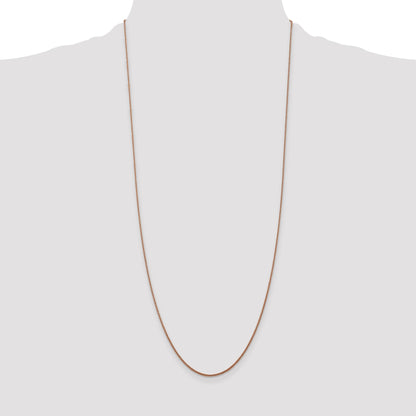 14K Rose Gold 30 inch 1.05mm Diamond-cut Spiga with Lobster Clasp Chain