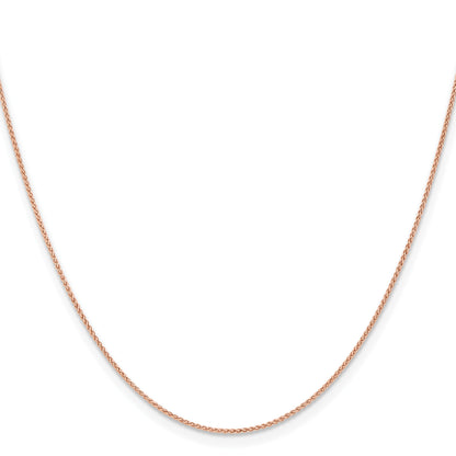 14K Rose Gold 30 inch 1mm Solid Polished Spiga with Lobster Clasp Chain