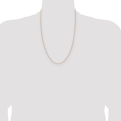 14K Rose Gold 24 inch 1mm Solid Polished Spiga with Lobster Clasp Chain