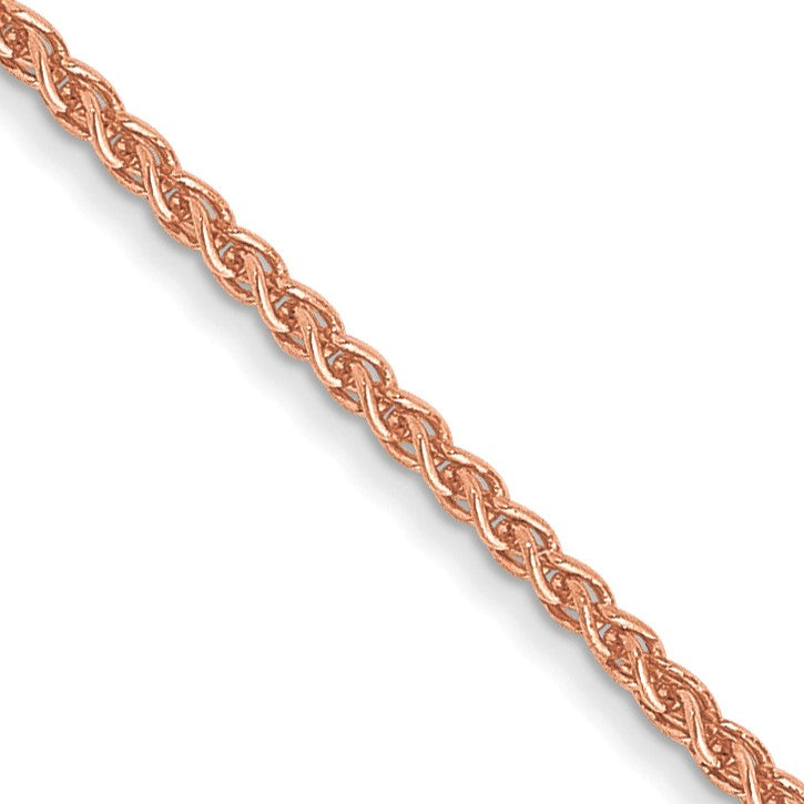 14K Rose Gold 16 inch 1mm Solid Polished Spiga with Lobster Clasp Chain