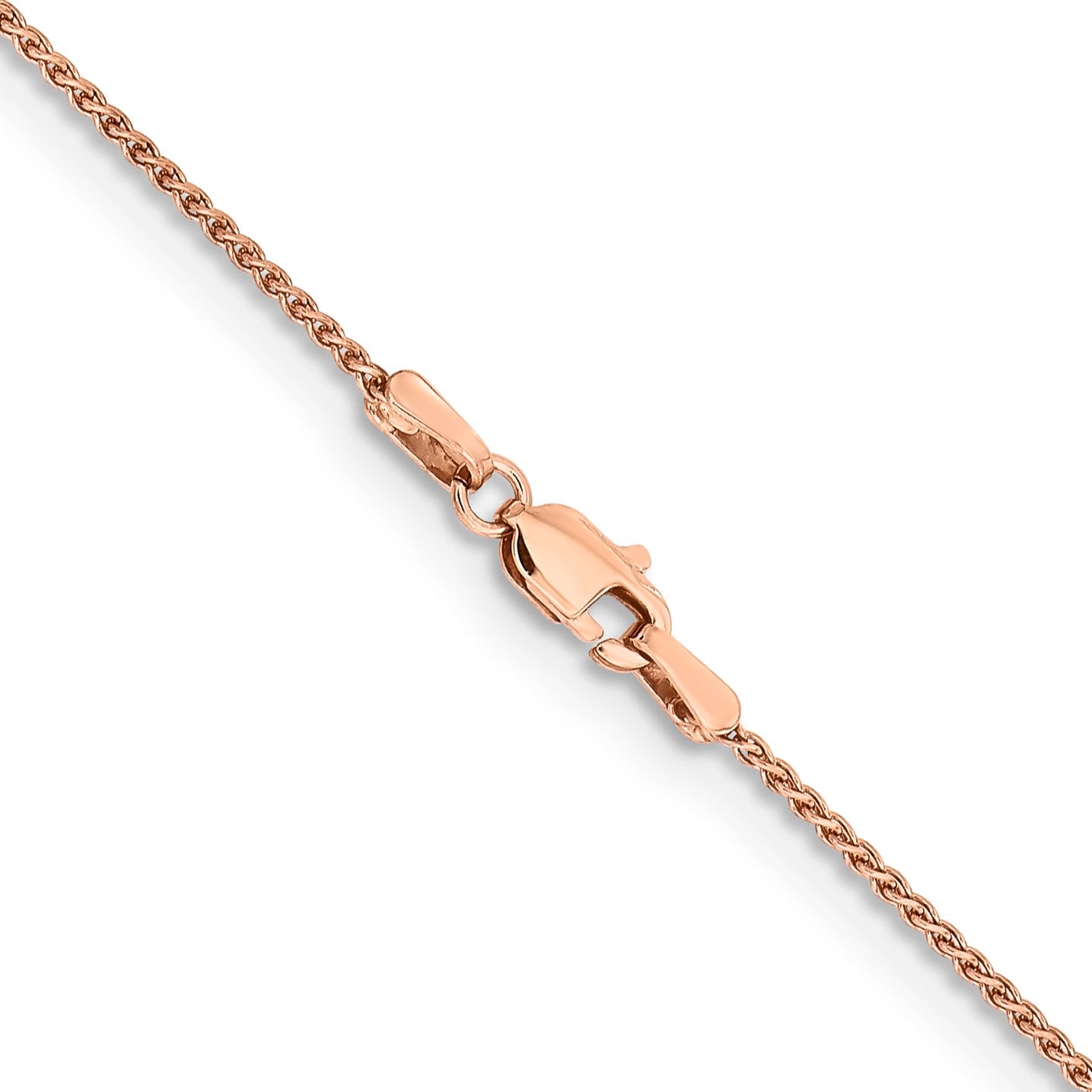 14K Rose Gold 16 inch 1.25mm Solid Polished Spiga with Lobster Clasp Chain