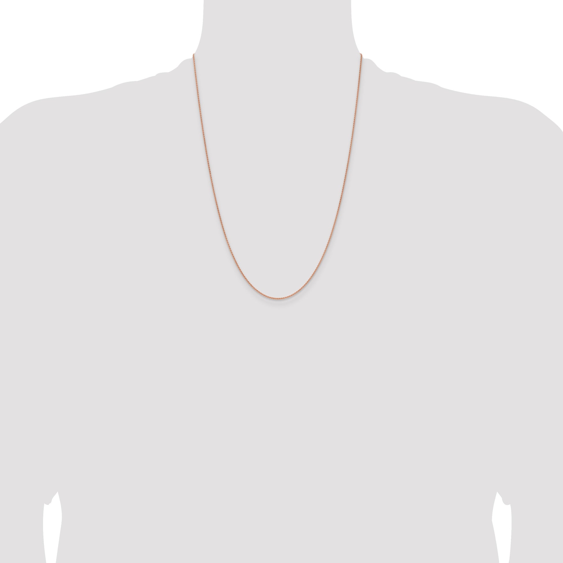 14K Rose Gold 24 inch 1.25mm Solid Polished Spiga with Lobster Clasp Chain