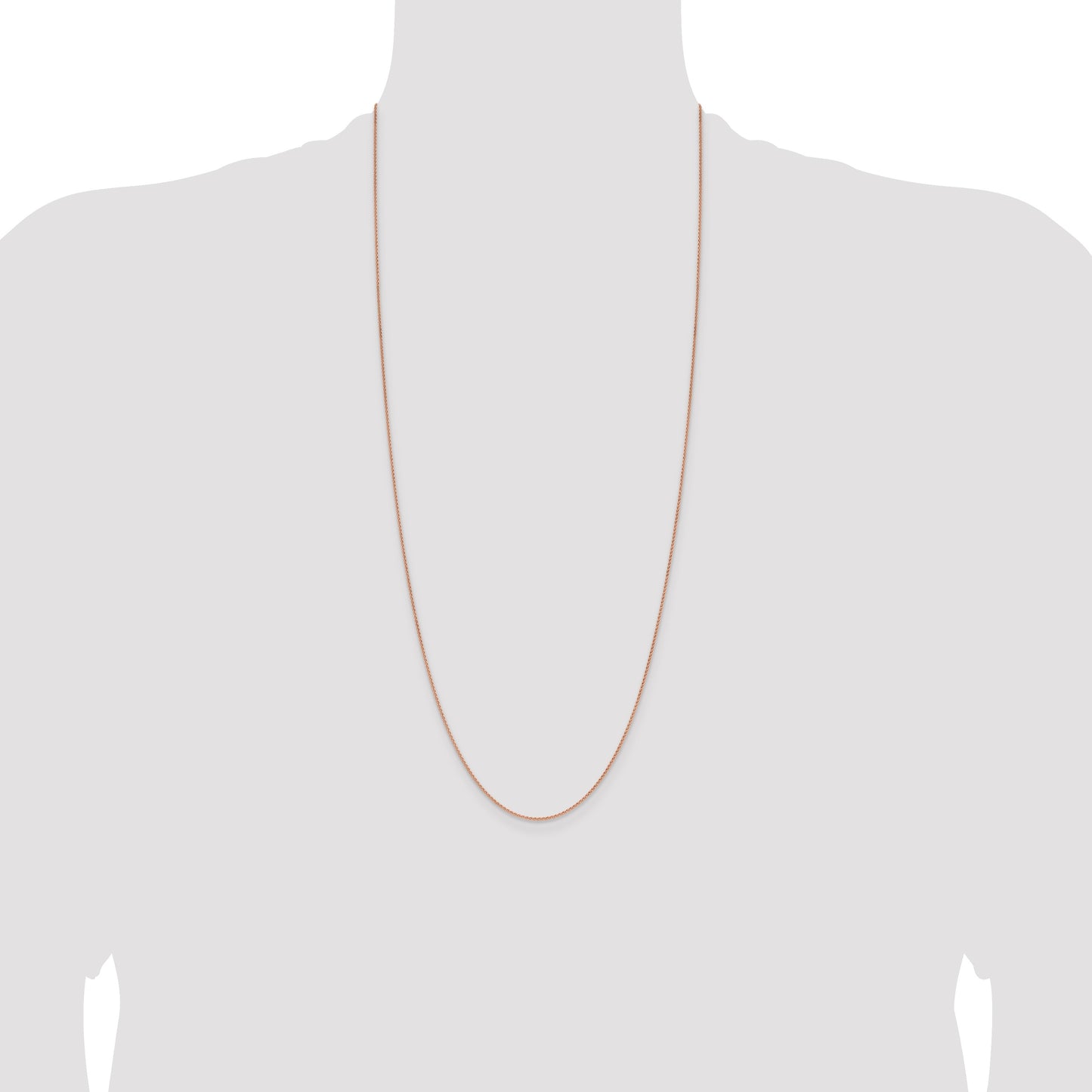 14K Rose Gold 30 inch 1.25mm Solid Polished Spiga with Lobster Clasp Chain