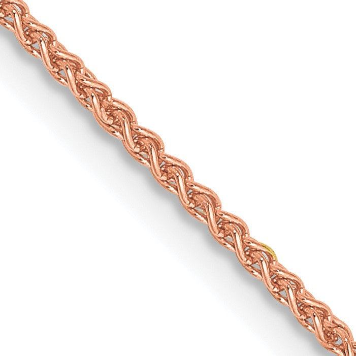 14K Rose Gold 16 inch 1.25mm Solid Polished Spiga with Lobster Clasp Chain