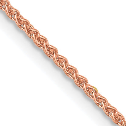 14K Rose Gold 30 inch 1.25mm Solid Polished Spiga with Lobster Clasp Chain