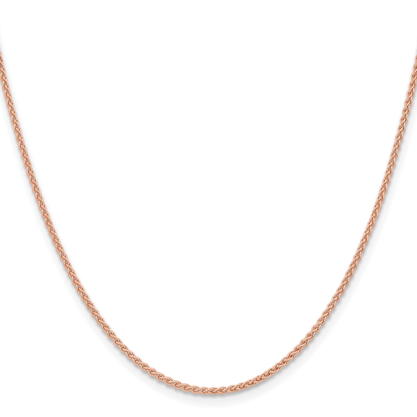14K Rose Gold 18 inch 1.7mm Solid Polished Spiga with Lobster Clasp Chain