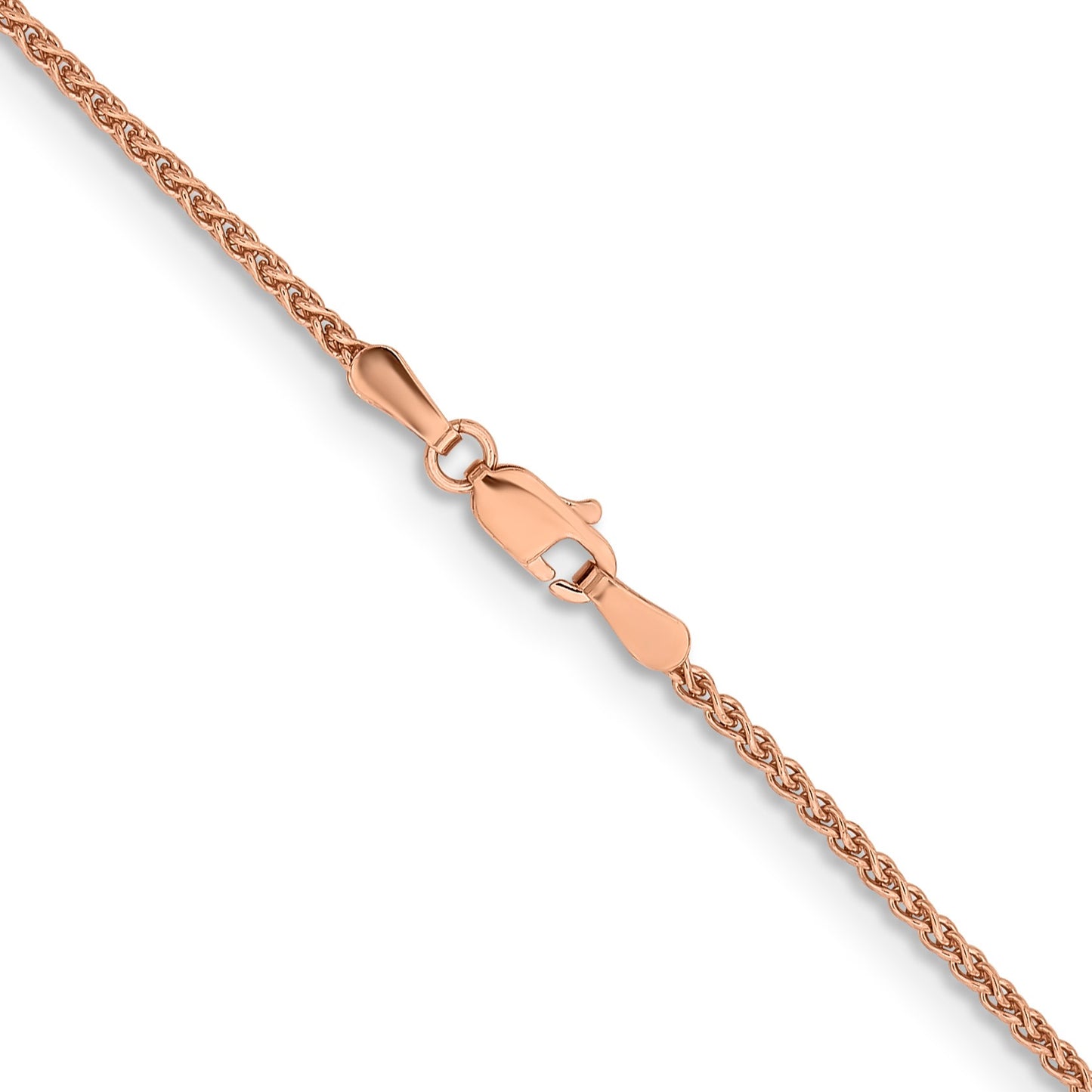 14K Rose Gold 16 inch 1.7mm Solid Polished Spiga with Lobster Clasp Chain