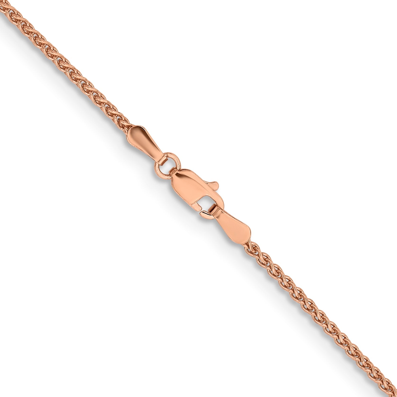 14K Rose Gold 16 inch 1.7mm Solid Polished Spiga with Lobster Clasp Chain