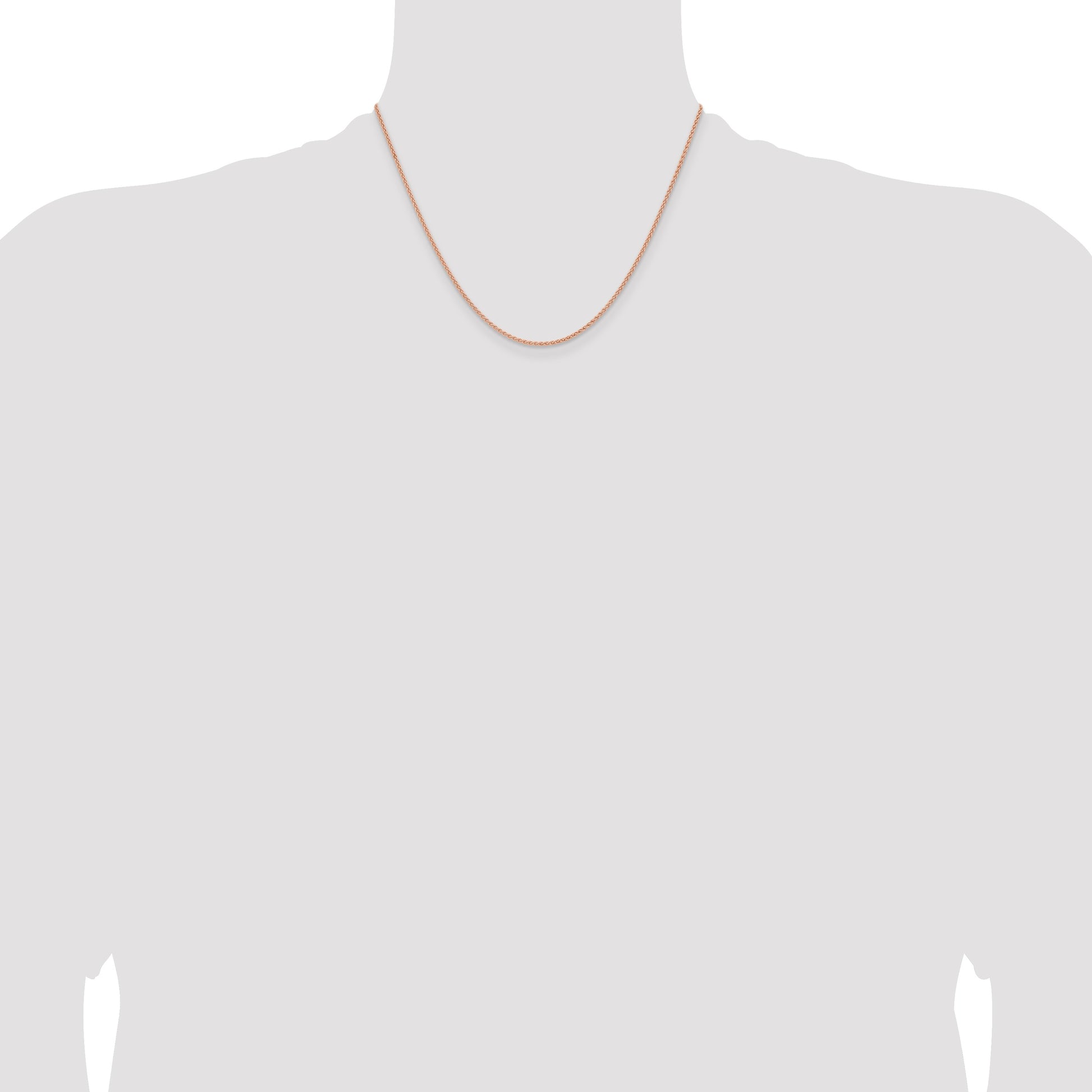 14K Rose Gold 18 inch 1.7mm Solid Polished Spiga with Lobster Clasp Chain