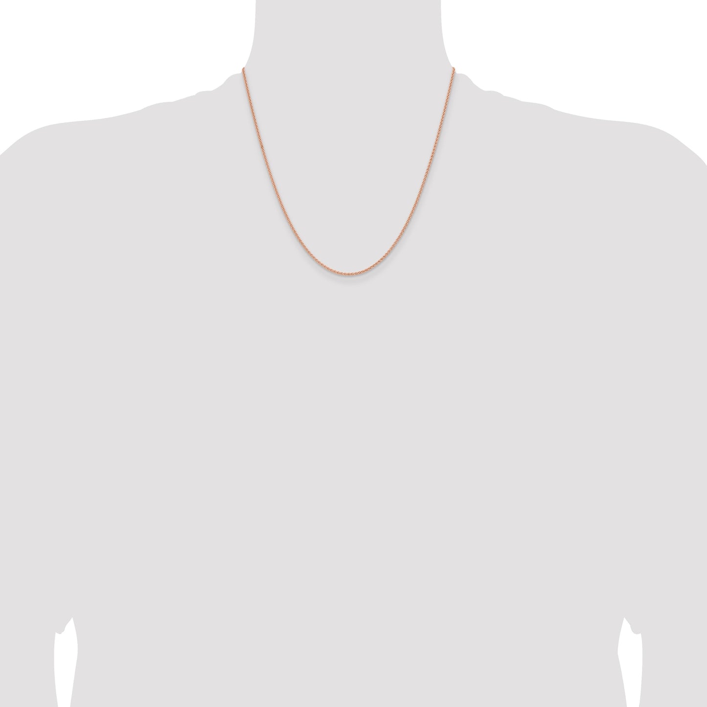 14K Rose Gold 20 inch 1.7mm Solid Polished Spiga with Lobster Clasp Chain