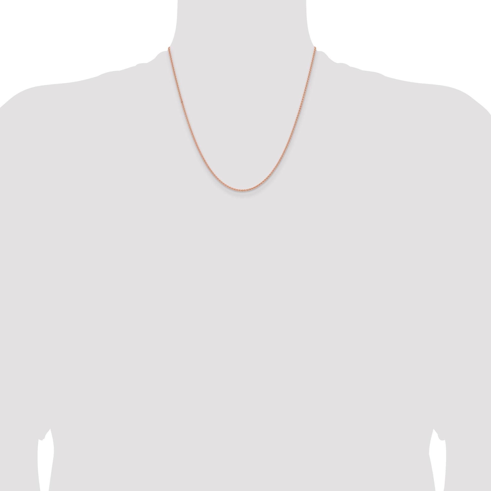 14K Rose Gold 20 inch 1.7mm Solid Polished Spiga with Lobster Clasp Chain