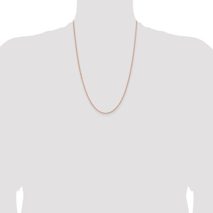 14K Rose Gold 24 inch 1.7mm Solid Polished Spiga with Lobster Clasp Chain