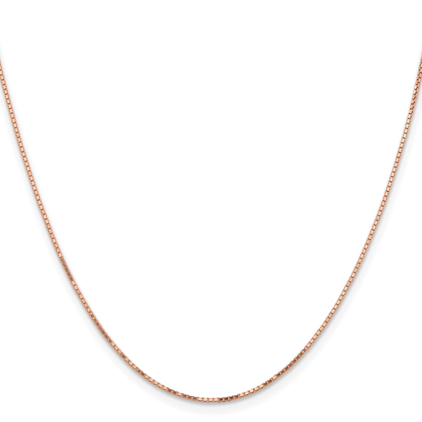14K Rose Gold 30 inch .95mm Box Link with Lobster Clasp Chain