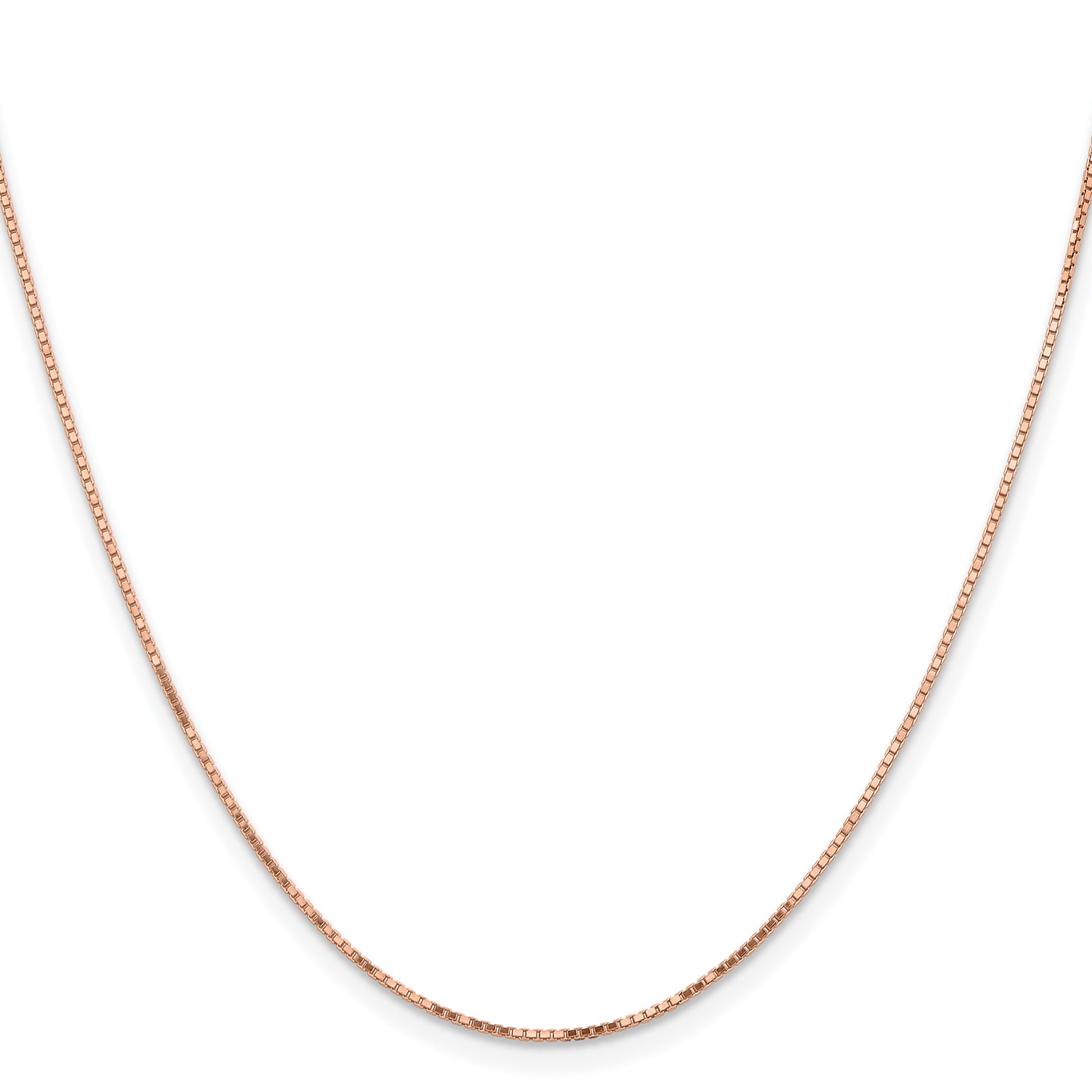 14K Rose Gold 30 inch .95mm Box Link with Lobster Clasp Chain
