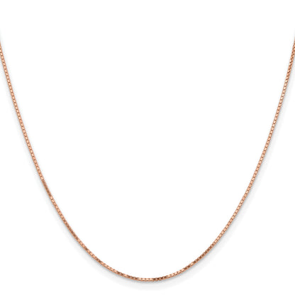14K Rose Gold 30 inch .95mm Box Link with Lobster Clasp Chain