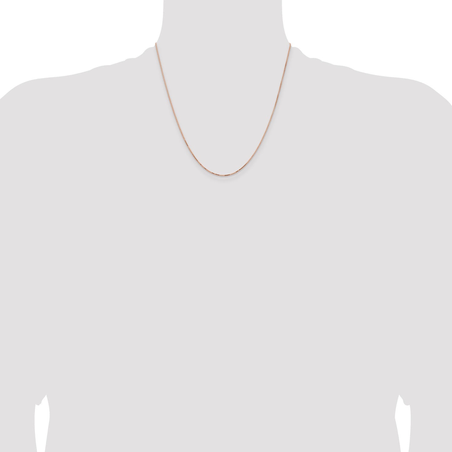 14K Rose Gold 20 inch .95mm Box Link with Lobster Clasp Chain